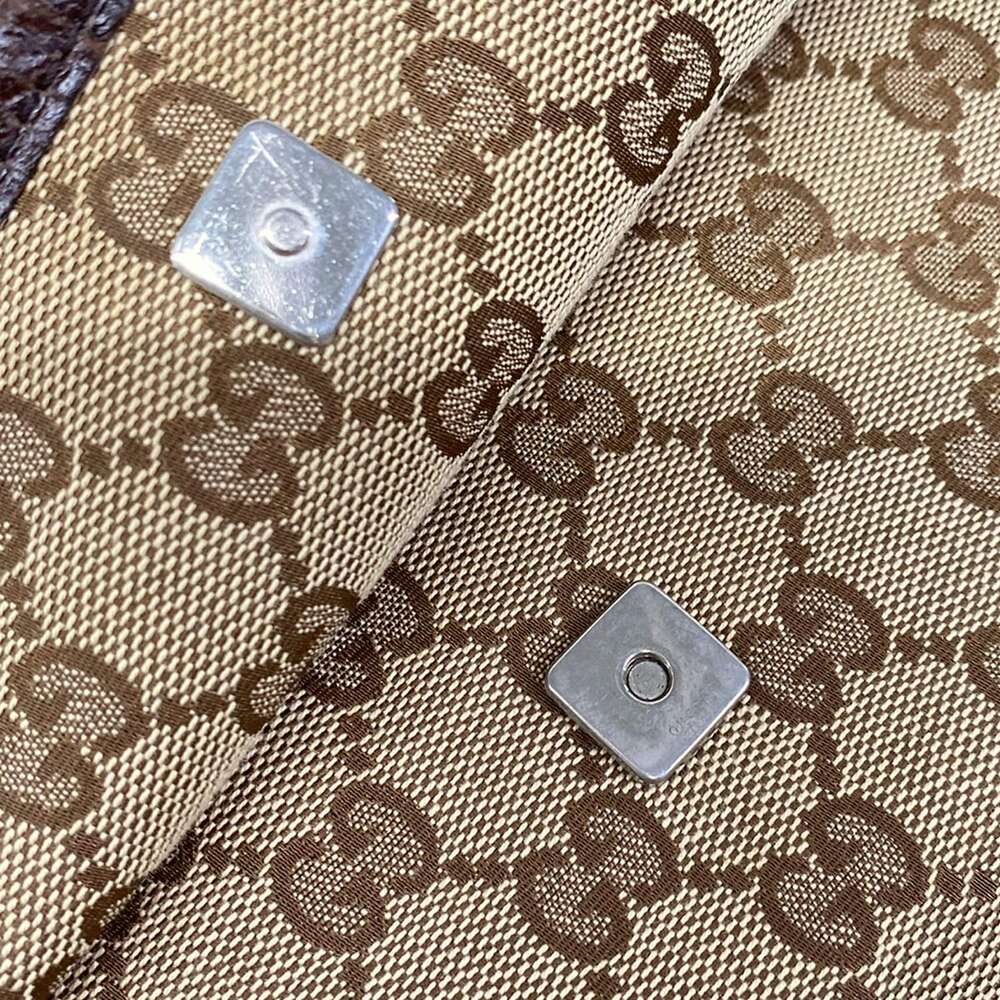 Gucci GG/Shelly Shoulder Bag 233052 Beige Dark Brown Jacquard Leather - Picture 11 of 15